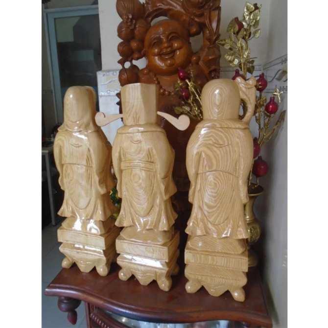 Tượng gỗ Tam Đa Phúc Lộc Thọ  Gỗ Pơmu