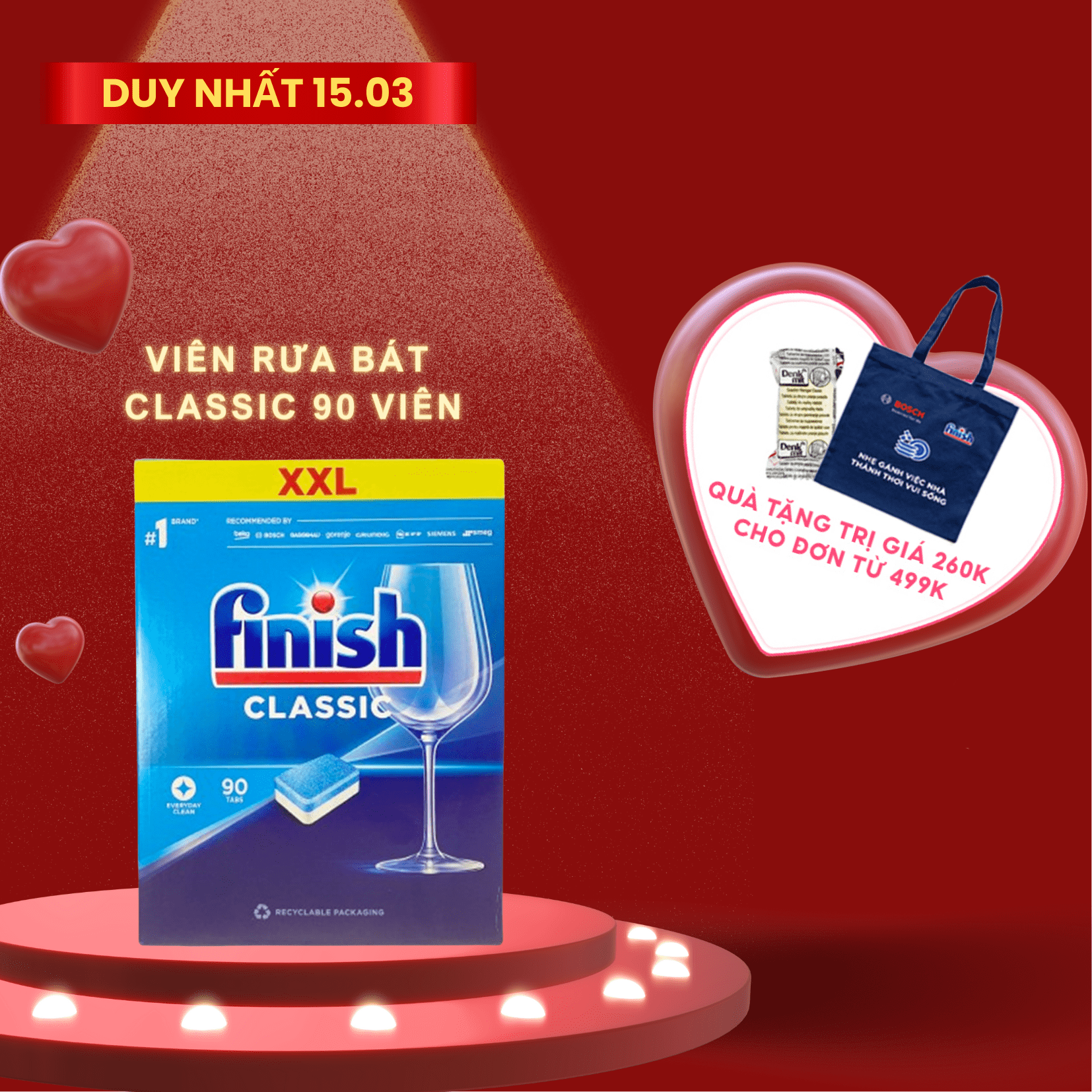 Viên rửa chén bát Finish Classic PowerBall 90 viên