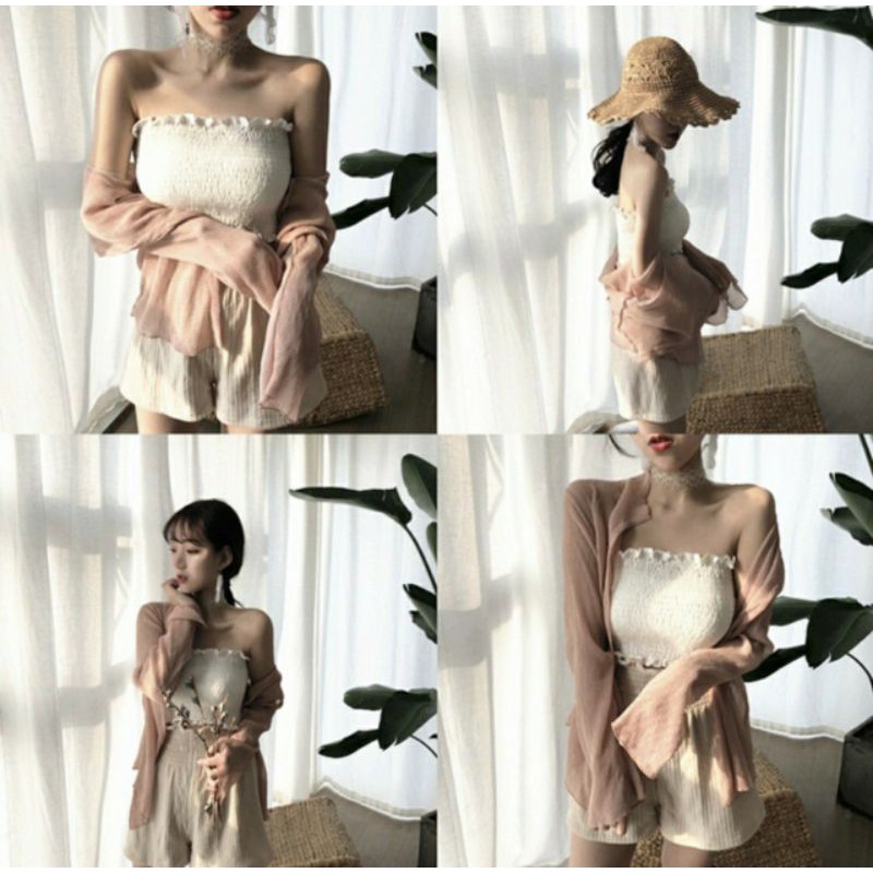 Áo Ống Nhún Croptop Đủ Màu.
