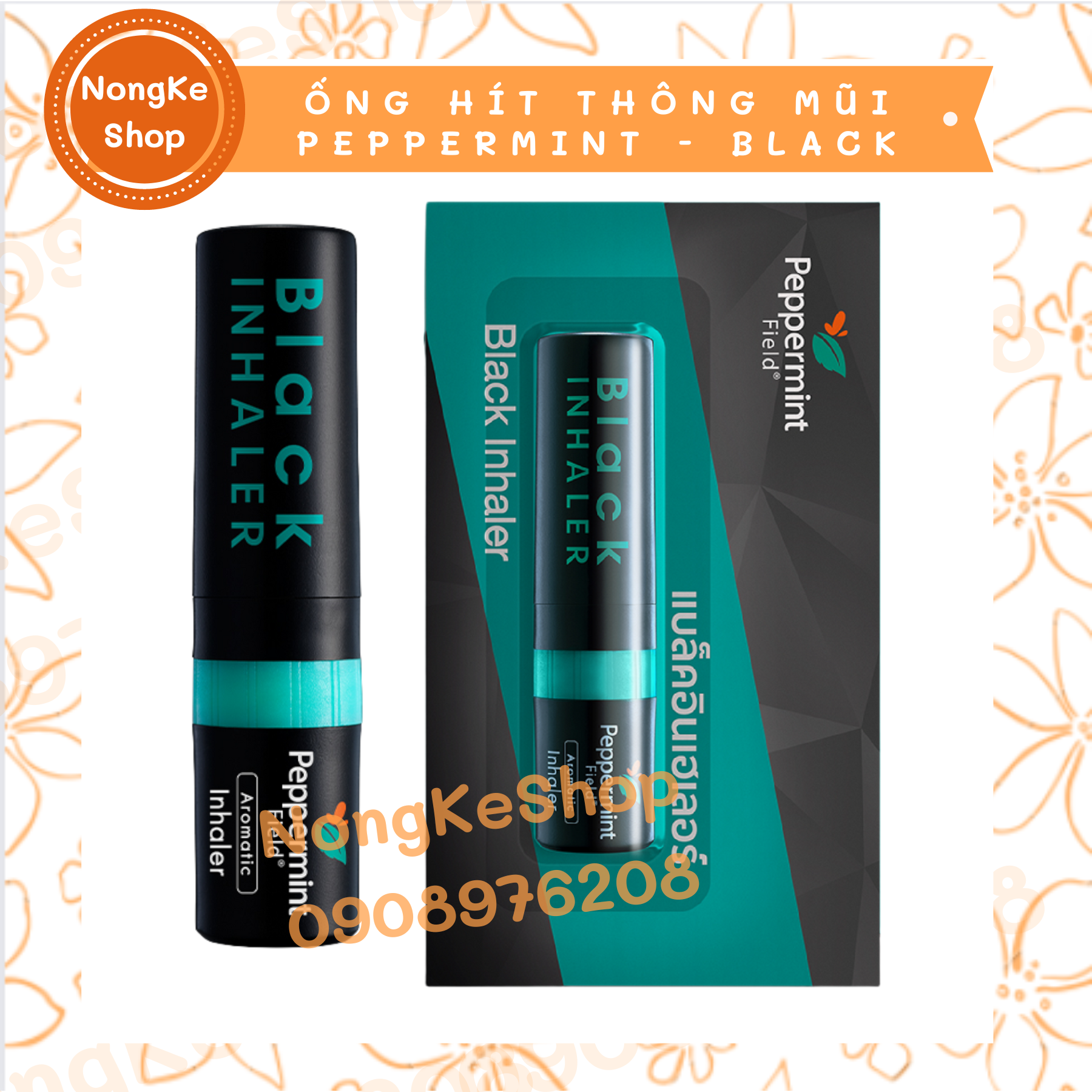 Ống hít thông mũi peppermint field black thái lan