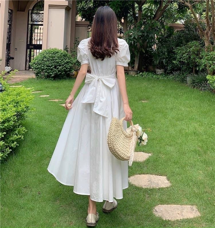 Đầm lệch tà chéo eo 2 màu