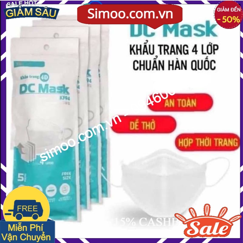 khẩu trang kf94 DC Mark ( Thùng 300 cái)
