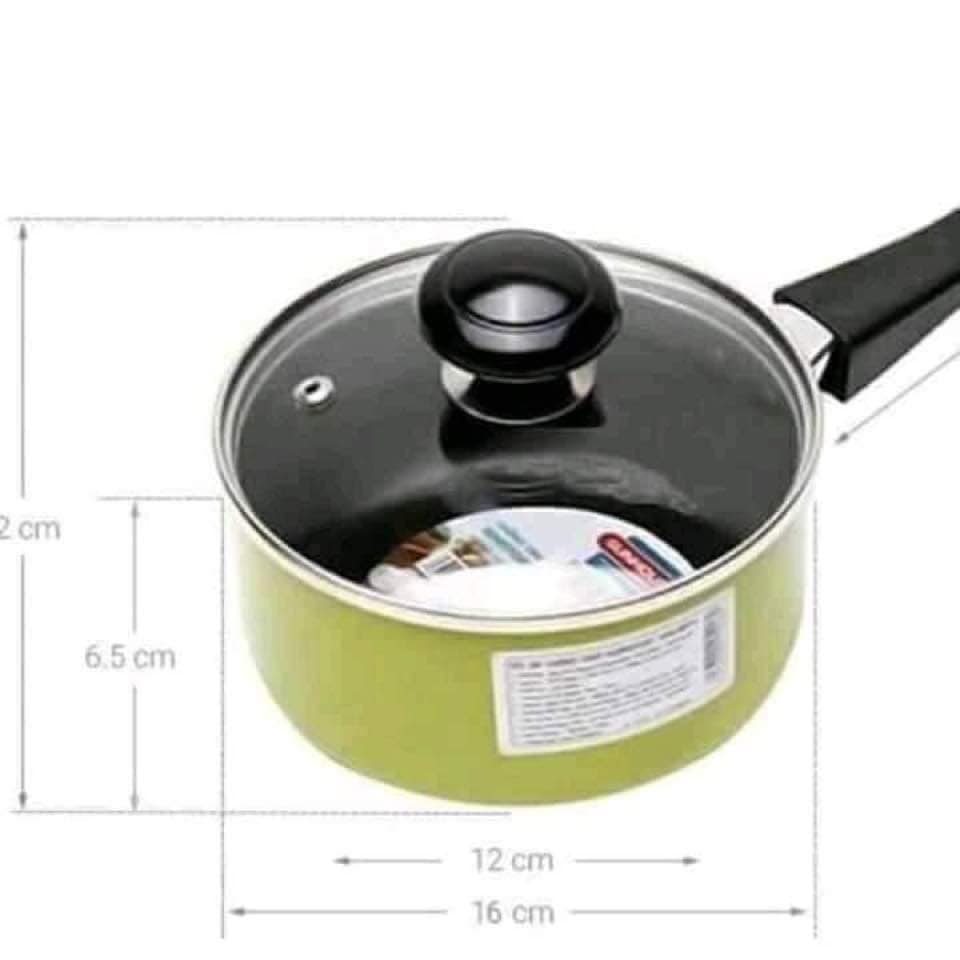 Nồi quấy bột chống dính Suhou 14cm có vung kính-nồi nấu bột ,nấu cháo cho bé ,nồi nấu cháo chông dính -nồi chống dính