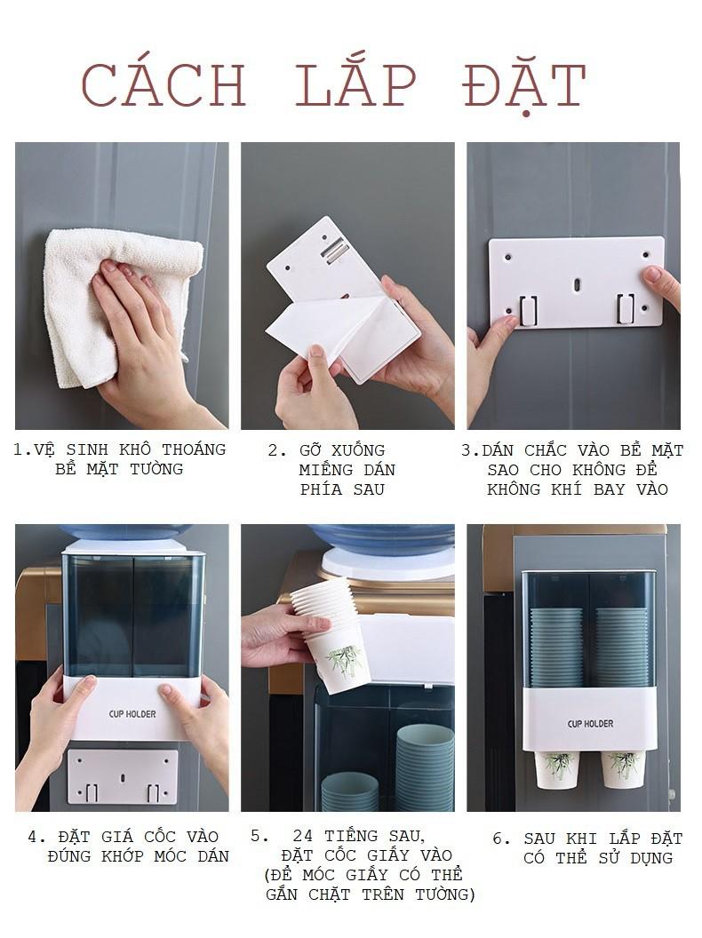 Khay 2 ngăn đựng ly giấy dùng 1 lần