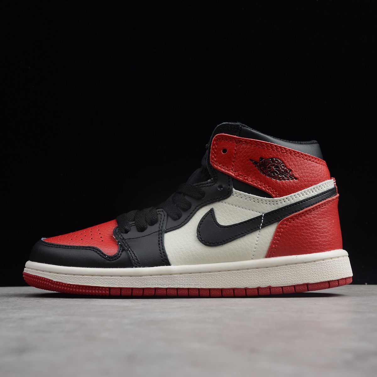 Giày Thể Thao J0rdan 1 Bred toe ( JD1 đỏ đen cao cổ)