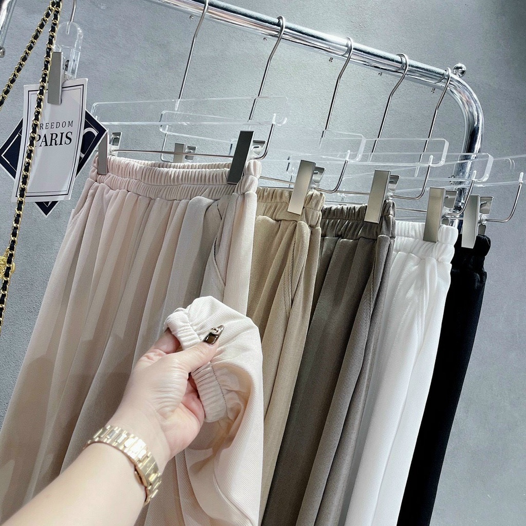 Quần dài nữ bo ống chất gân tăm