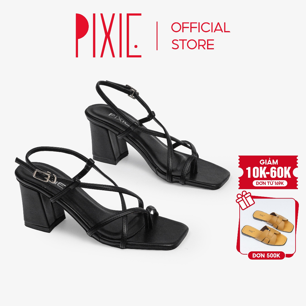 Giày sandal cao gót 6cm xỏ ngón pixie e147