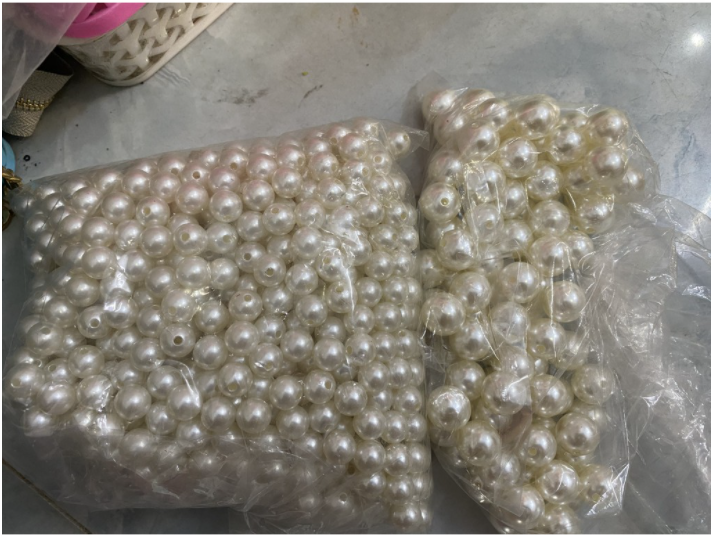 Hạt trai nhựa , cườm size lớn 100gram