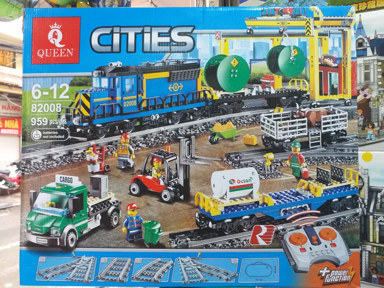 Assembling Puzzles - 02008, Queen 82008 (Assembling Flower Train and Freight Station 959 Pieces)