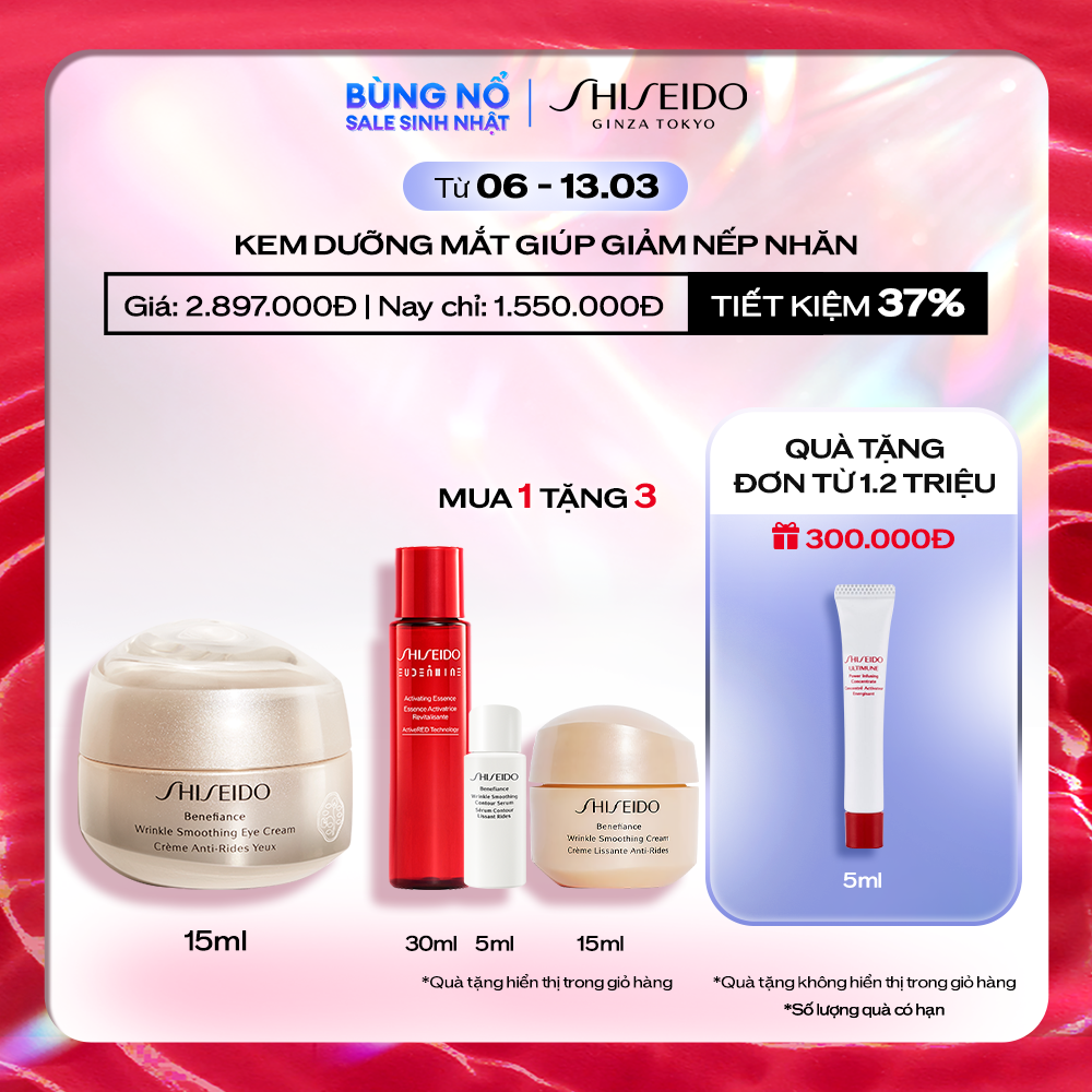 Kem dưỡng mắt Shiseido Benefiance Wrinkle Smoothing Eye Cream 15ml