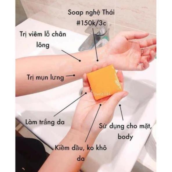 [HCM]Xà phòng sáp nghệ Thái Lan ( lốc 12 cục)