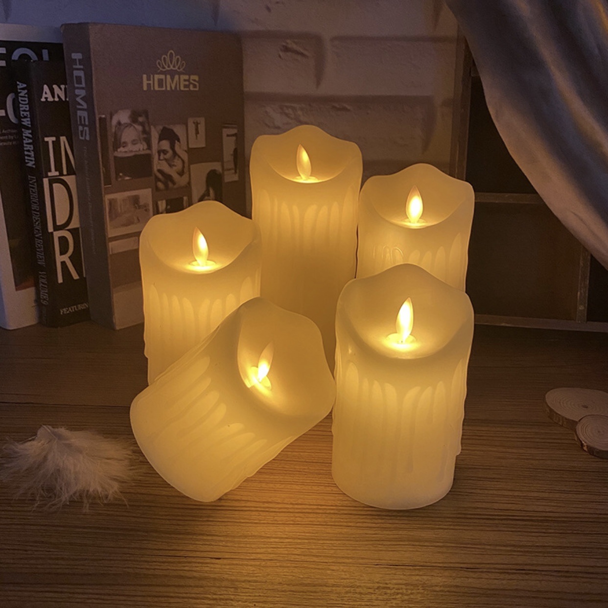 Nến điện tử vỏ sáp chảy đường kính 7,5cm