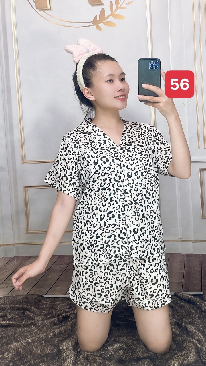 Đồ bộ nữ mặc nhà mùa hè cộc tay cộc quần đùi cho nữ chất lụa  mango mềm mát
