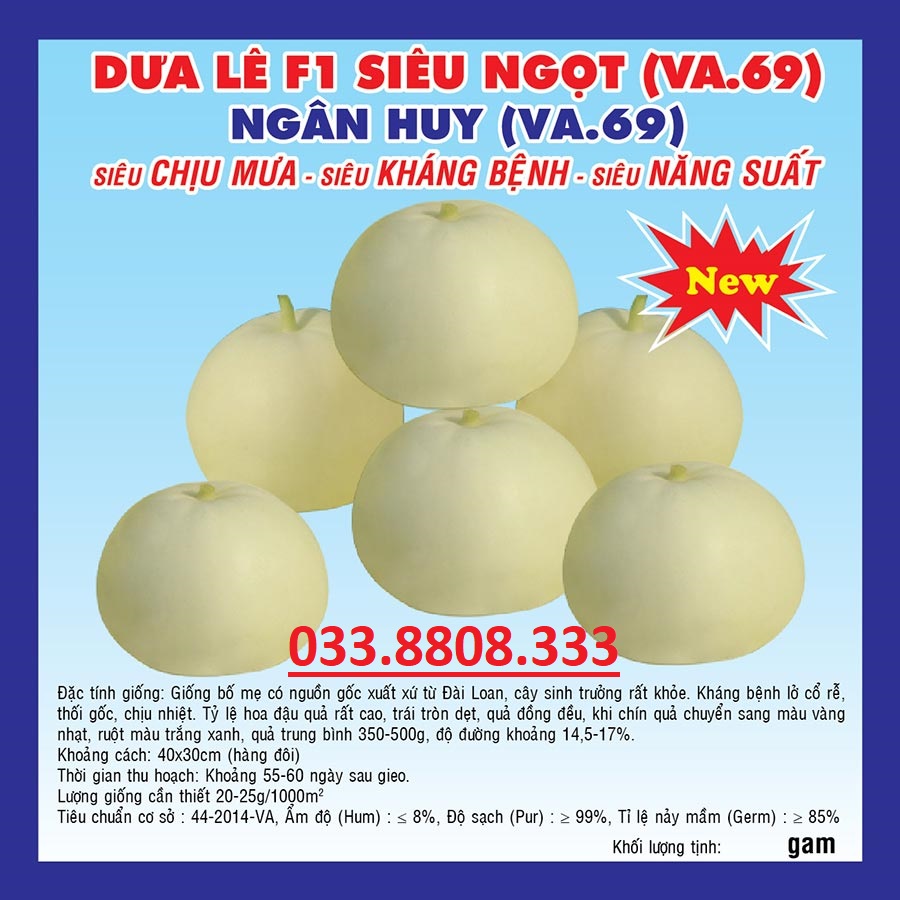 Hạt giống Dưa Lê Siêu Ngọt Ngân Huy (VA.69) – 5gram