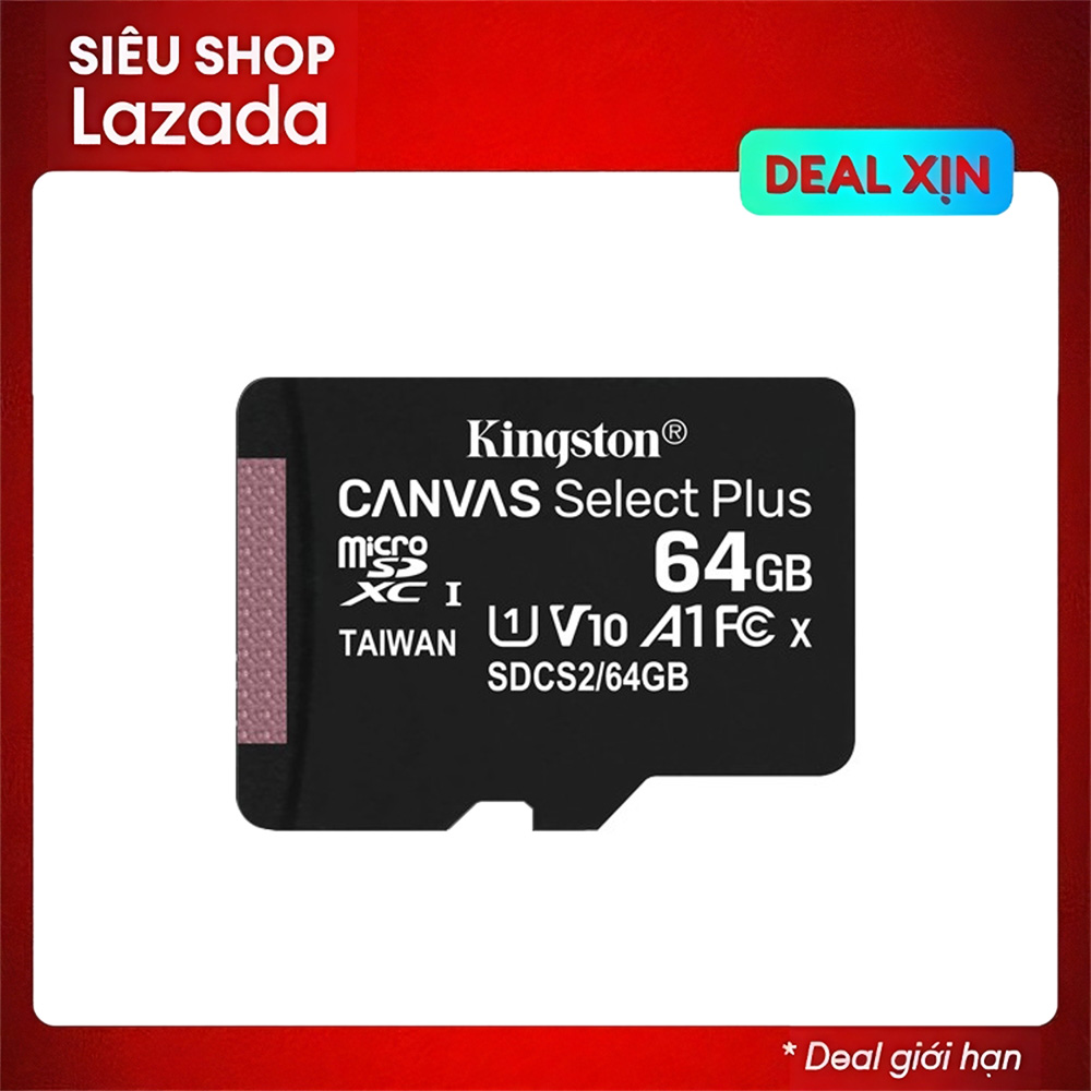 Thẻ nhớ Kingston 64GB microSDHC Canvas Select 100R CL10 UHS-I