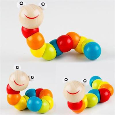 Đồ Chơi Con Sâu Uốn Dẻo Bằng Gỗ Cho Bé