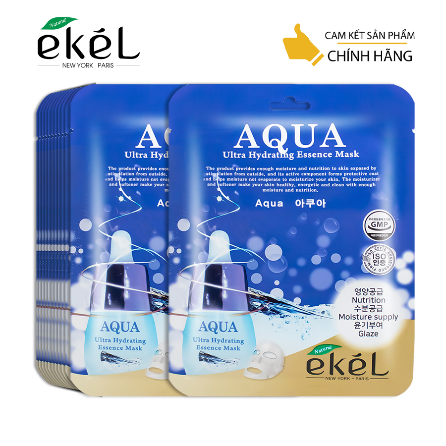 [HCM]10 miếng mặt nạ dưỡng da Aqua EKEL - Ekel Aqua ULtra Hydrating Essence Mask