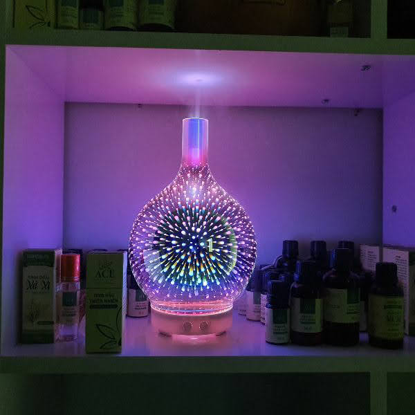 [HCM]MÁY KHUẾCH TÁN TINH DẦU 3D THỦY TINH CAO CẤP