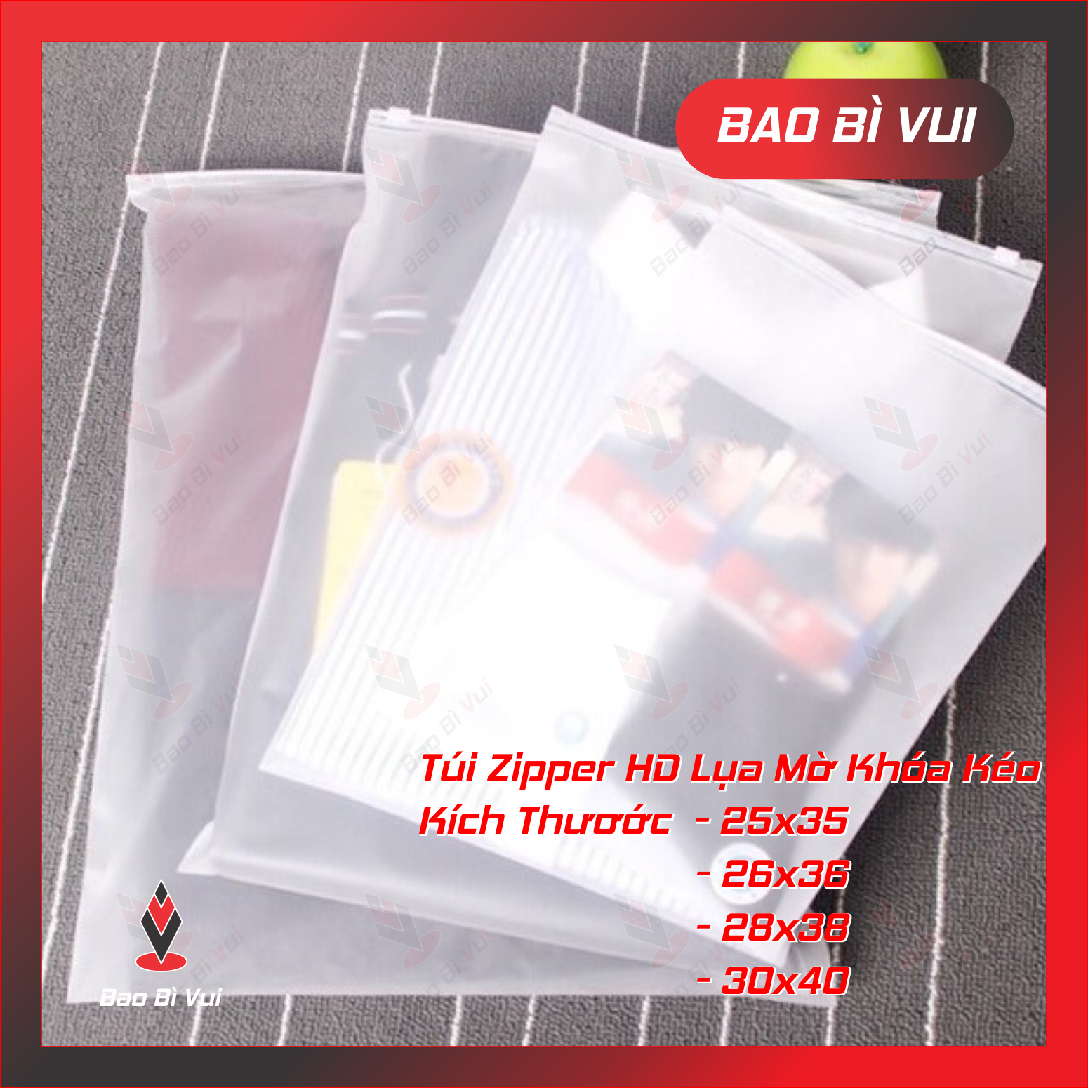 Túi zip lụa mờ HD túi gói hàng cao cấp