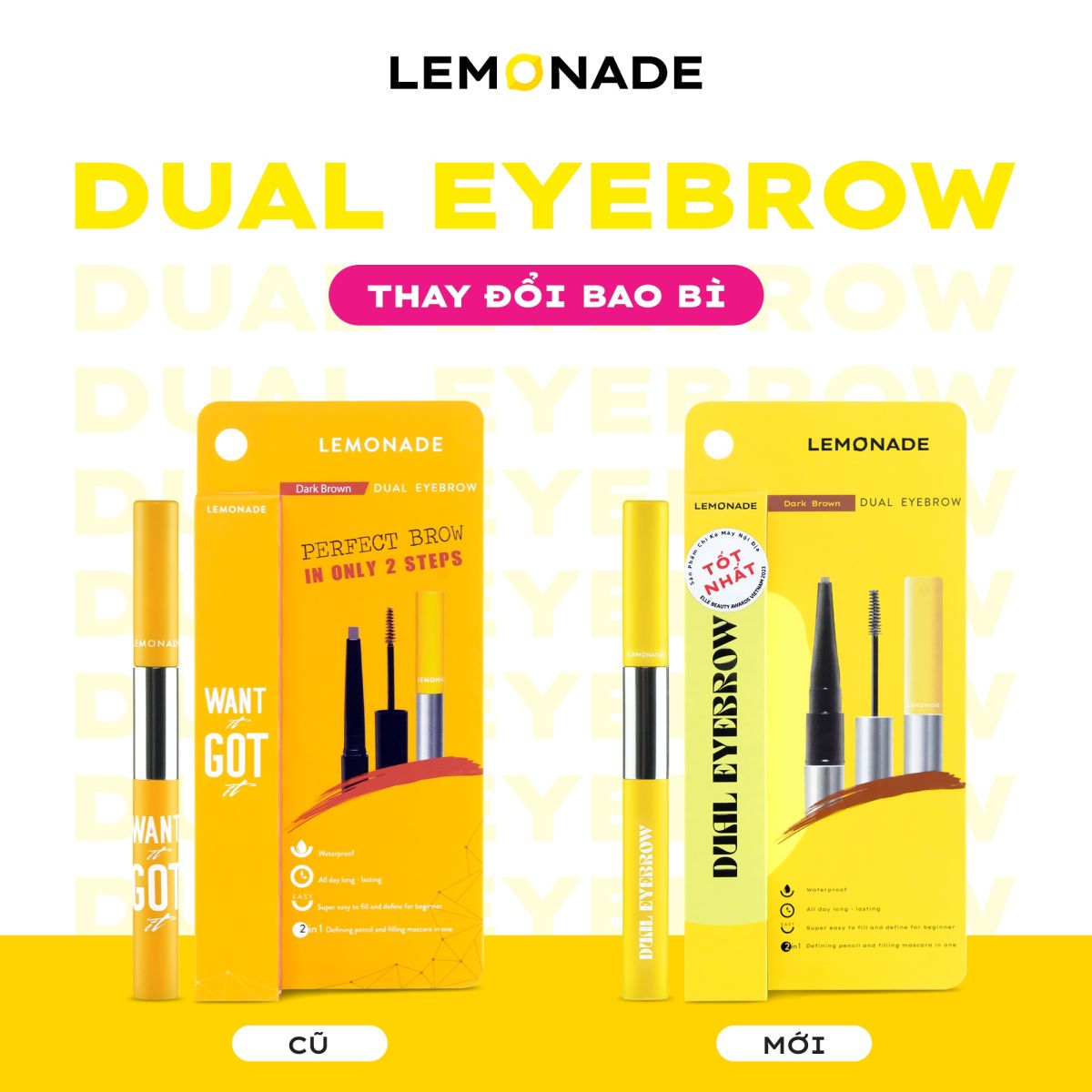 Chì Kẻ Mày Lemonade 2 Đầu Want It Got It Dual Eyebrow 2g + 2ml
