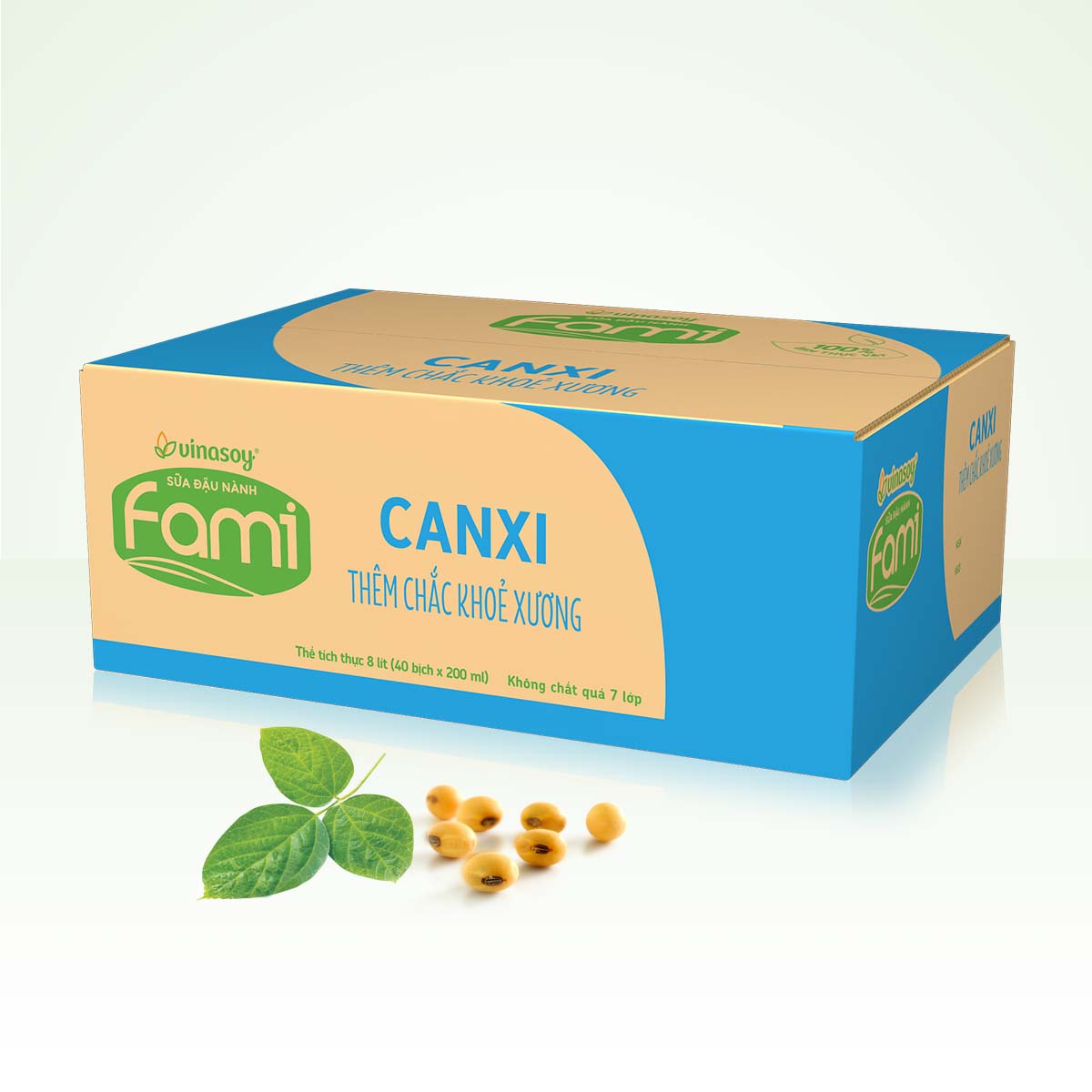Thùng sữa đậu nành Fami Canxi có đường (40 bịch x 200ml)