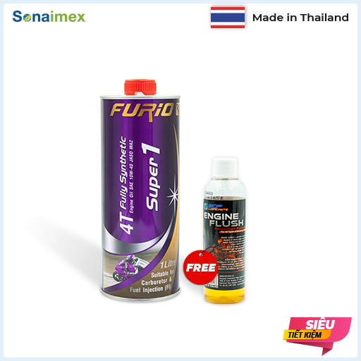 BCP Super 1 - 4T Fully Synthetic 10W-40 1L + Thunder engine flush