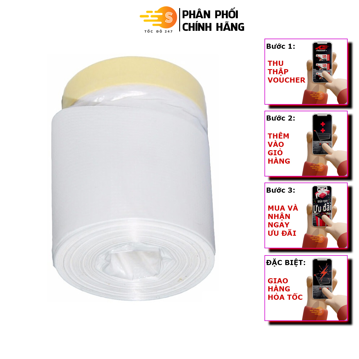 Băng keo nilon che khi phun sơn và chống bụi bẩn 3M 7021