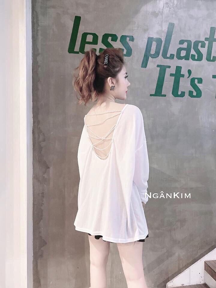 Áo phông giấy đan lưng ngọc hàng đẹp