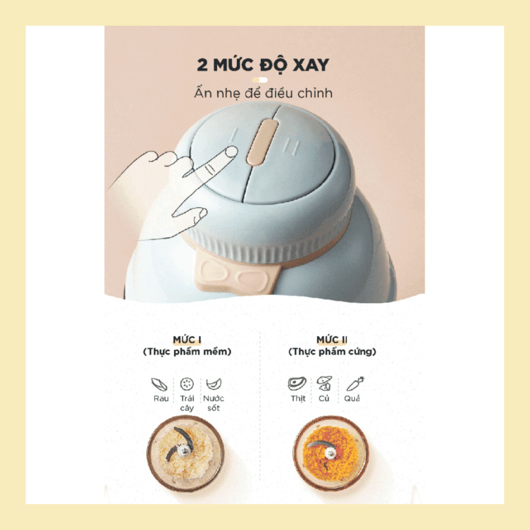 Máy xay thực phẩm mini Bear, công suất 200W, bảo hành 6 tháng