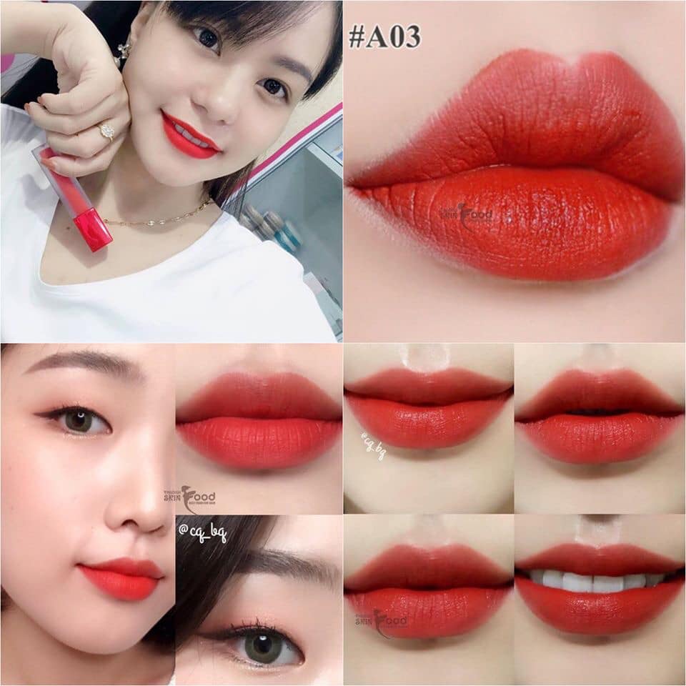 Son Black rouge A03 đỏ cam cháy