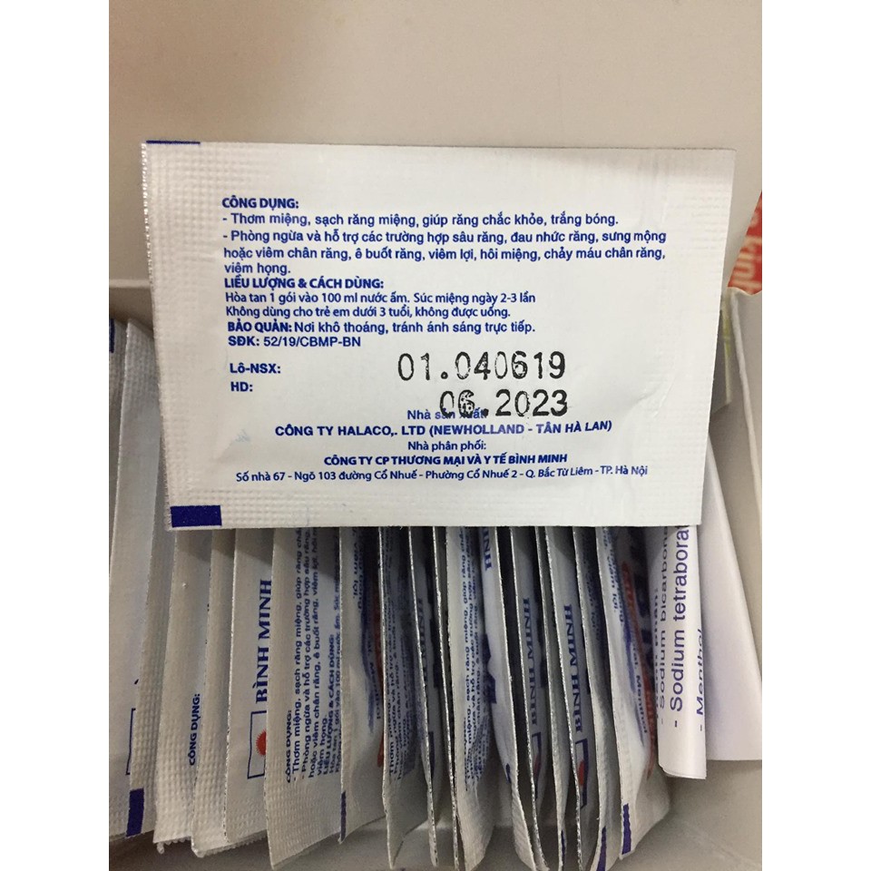 Muối súc miệng MBM hộp 20 gói