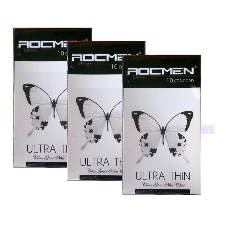 COMBO 3 hộp BAO CAO SU ROCMEN ULTRA THIN SIÊU MỎNG HỘP 10 BAO x 3 hộp Kalyhouse