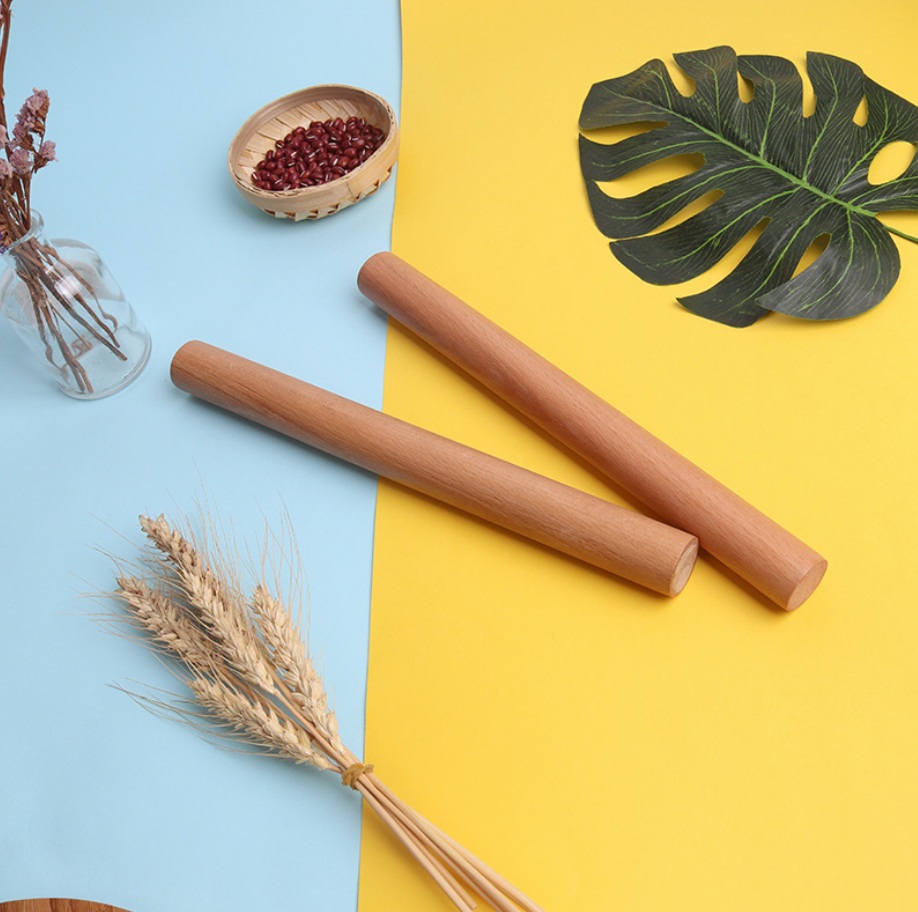 Cán bột, dụng cụ làm bánh, con lăn bột, cán gỗ, gỗ cán lăn bột nướng, pin lăn làm mỳ, bánh mỳ, pizza, Pasta, bánh bao, sủi cảo ..... / Wood Rolling Pole