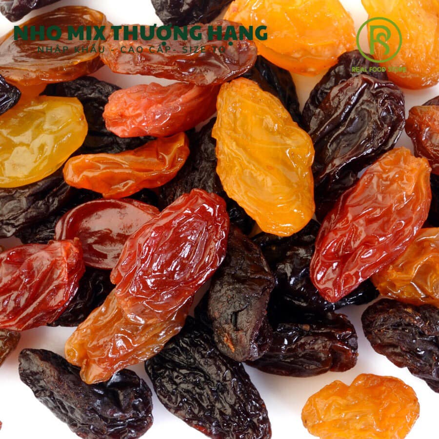 Nho Khô 3 Màu REAL FOOD - Nhiều lựa chọn (Size Jumbo)