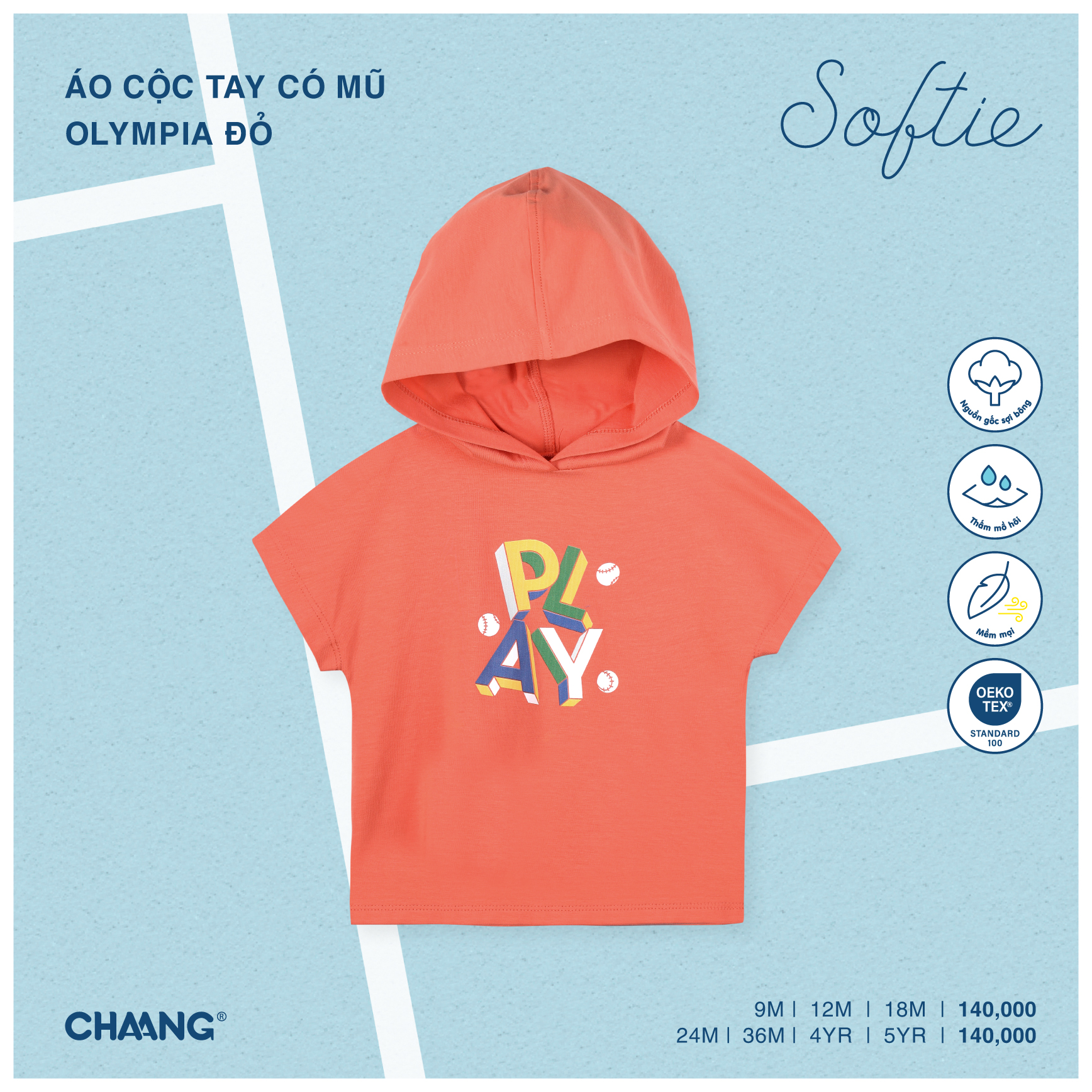 [CHAANG] Áo cộc tay có mũ Olympia Chaang