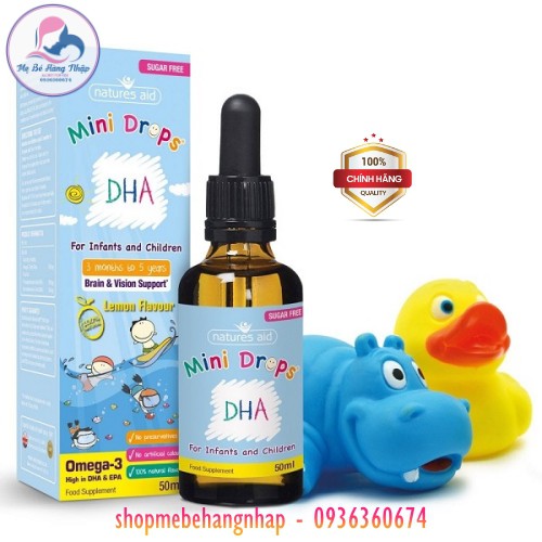 DHA Drop Nature Aid Dha Mini Drops Anh 50ml cho bé