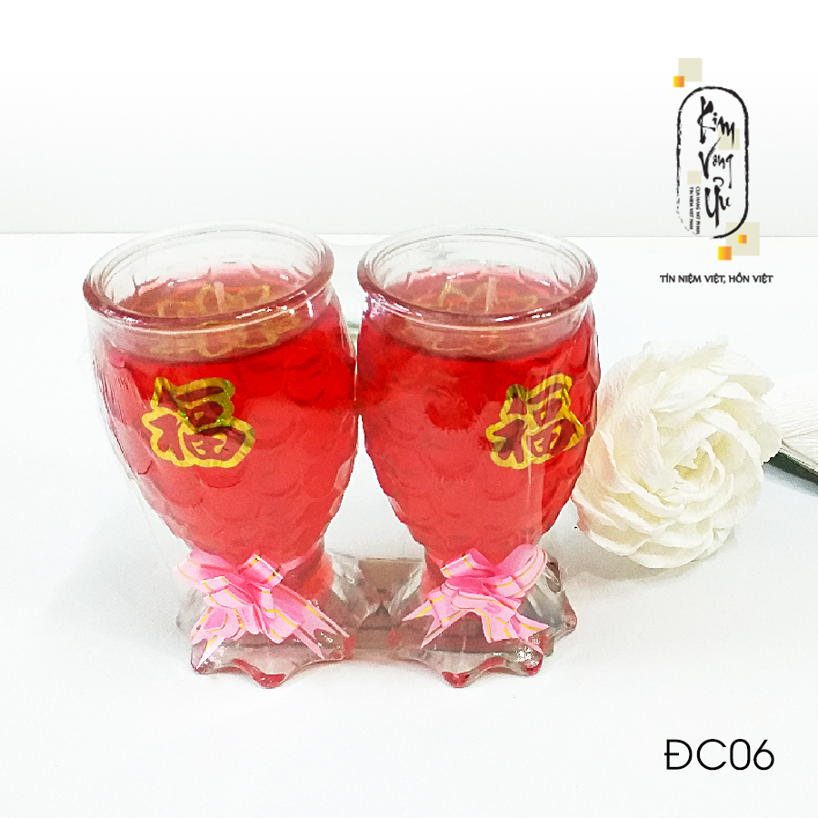 Đèn cầy ly cúng Cá Lớn Đuôi Đỏ ĐC06 cao 13.5 cm (Giá một cặp)