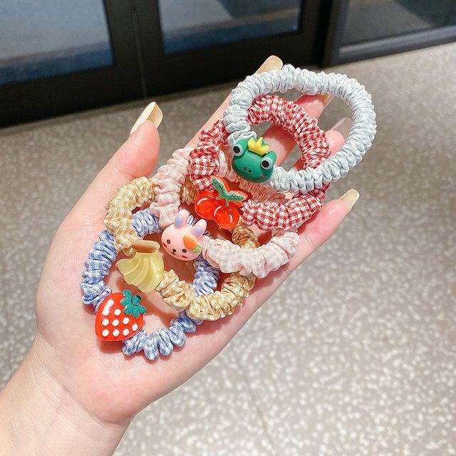 Set 10 dây chun cột tóc vải scrunchies dễ thương cho bé