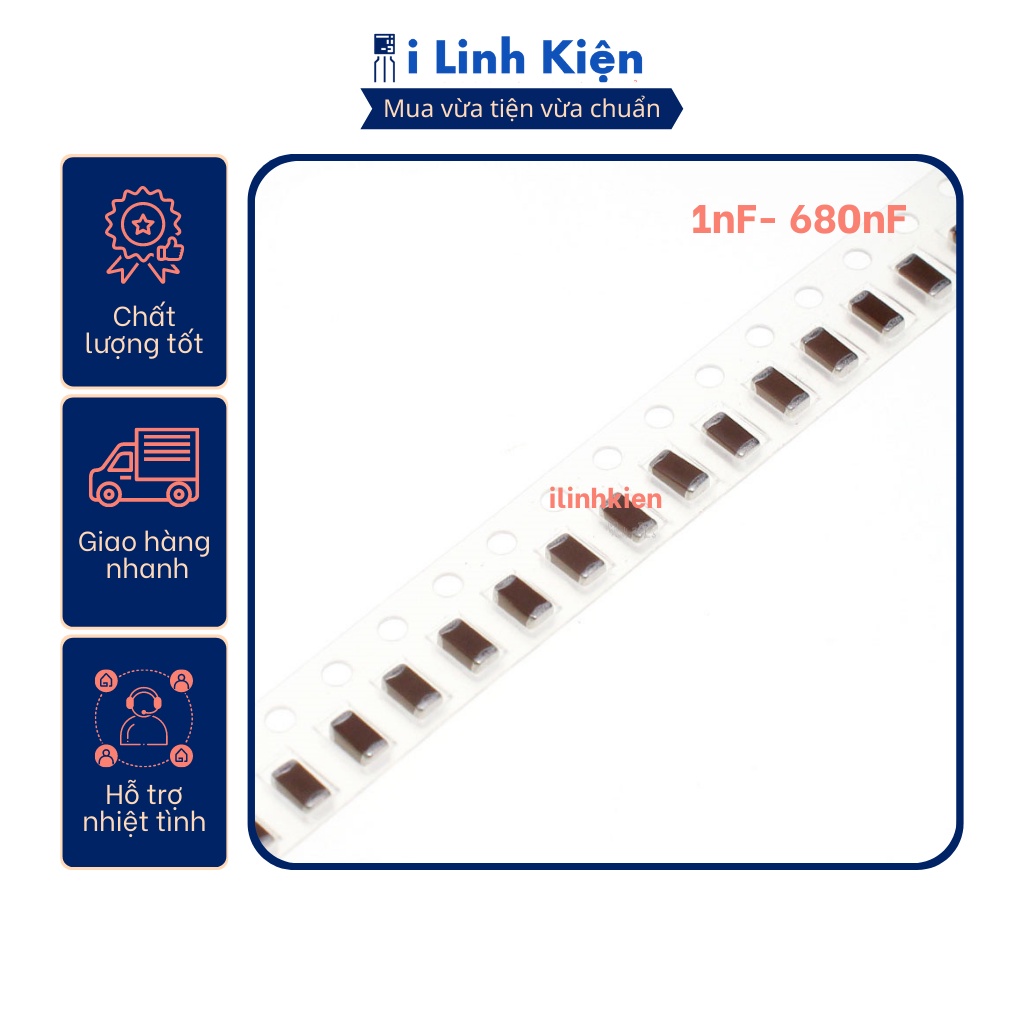 Tụ dán 1206 smd 1npf - 680nf chất lượng tốt