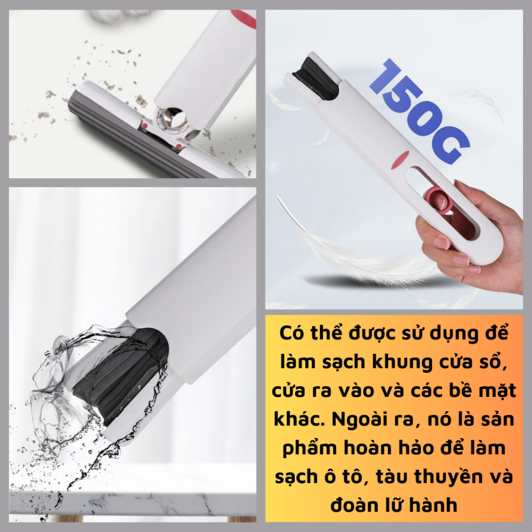 Cây lau kính tự vắt mini gấp gọn, dụng cụ lau vệ sinh bàn bếp, bàn làm việc kính ô tô mút bọt biển siêu thấm hút nước