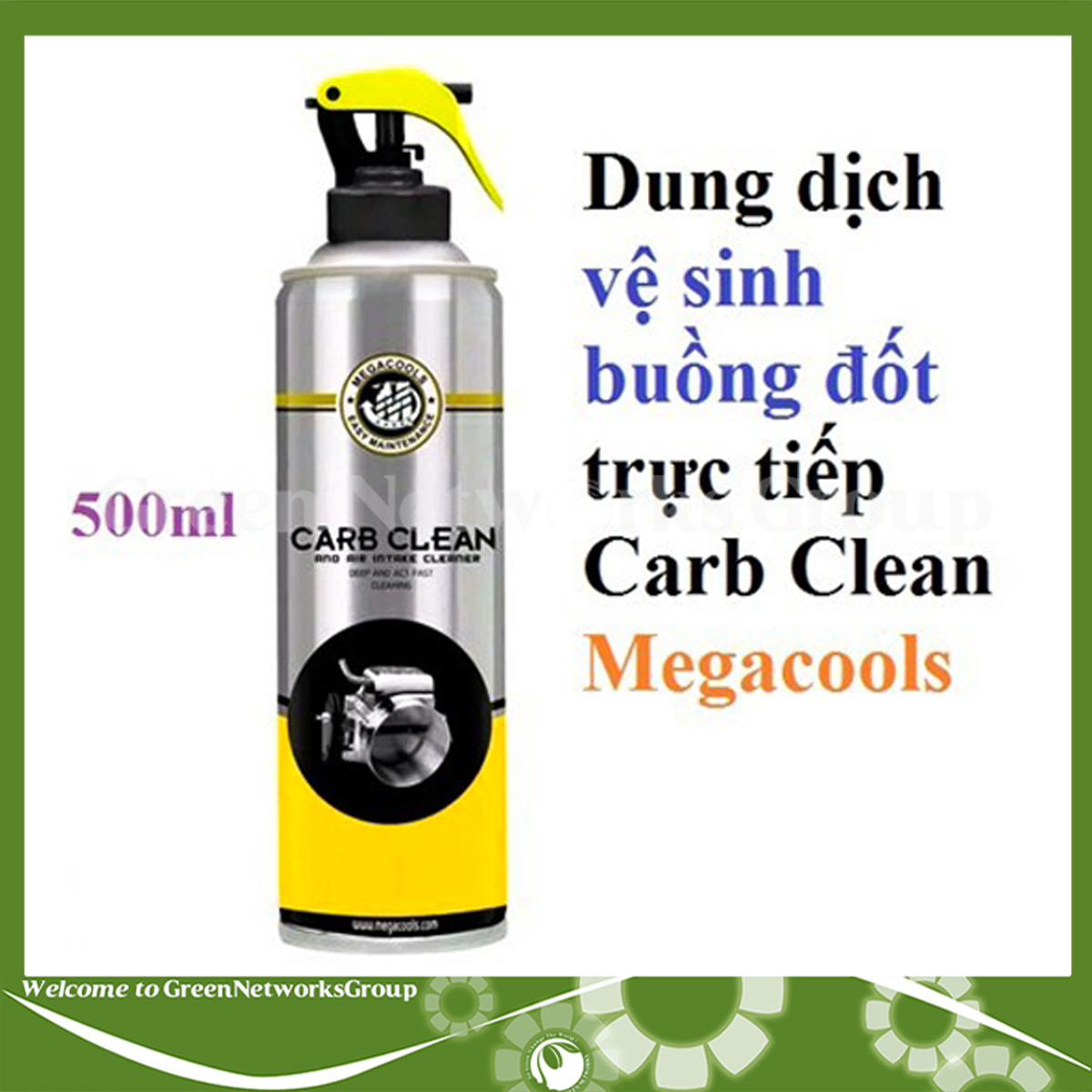 [HCM]Chai xịt vệ sinh buồng đốt xúc bình xăng con Megacools ( Carb Clean -Air intake Cleaner ) Greennetworks