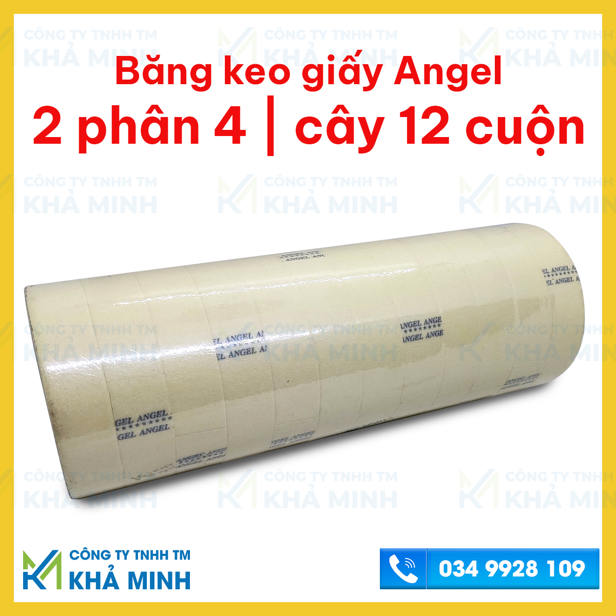 Băng keo giấy siêu dính Angel, cây 2 phân 4 và 4 phân 8