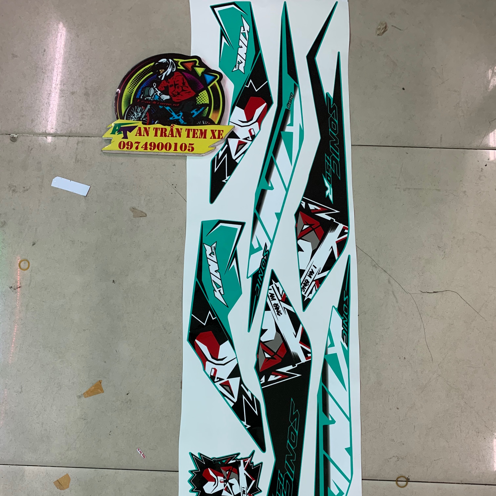 [HCM]Tem rời sonic mẫu king drag xanh lục bảo bản 3 lớp bóng hoặc nhám cao cấp