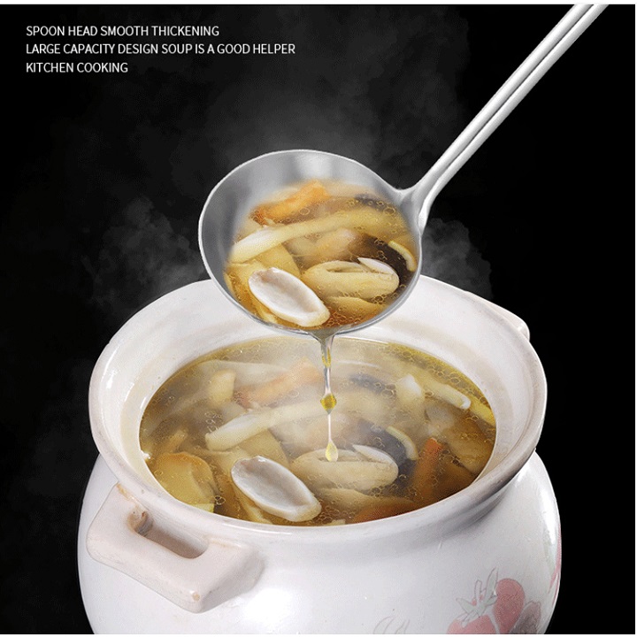 muỗng múc canh inox cán dài siêu đẹp