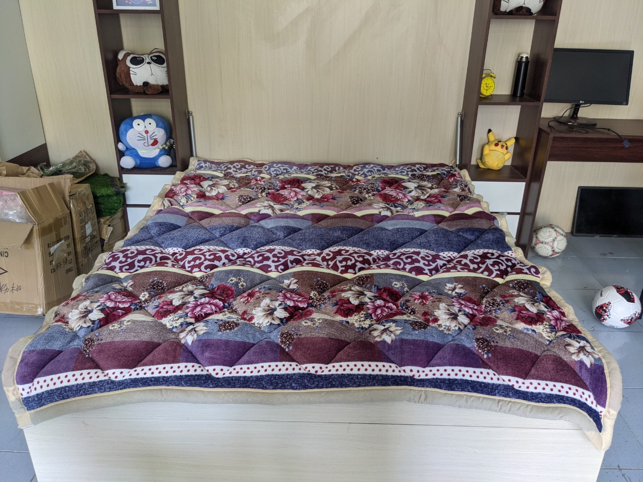 Chăn lông cừu đại hàn dành cho mùa đông siêu ấm bà béo bedding kích cỡ 1m8x2m 3 lớp siêu dày