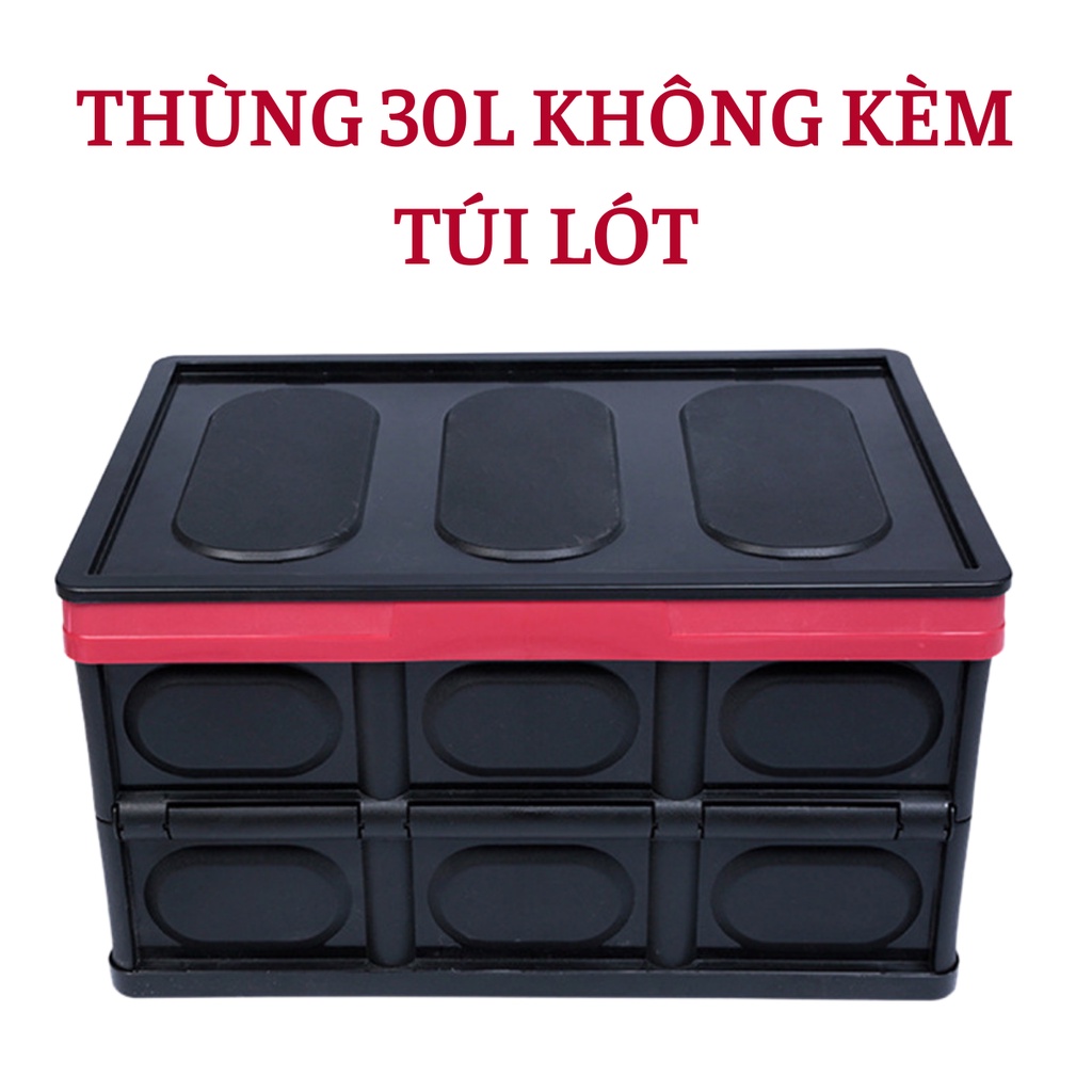 Thùng đựng đồ gấp gọn trên xe ô tô hitechlife - thùng nhựa đựng đồ chơi quần áo giày dép - hộp nhựa đựng đồ xe hơi 30l và 55l