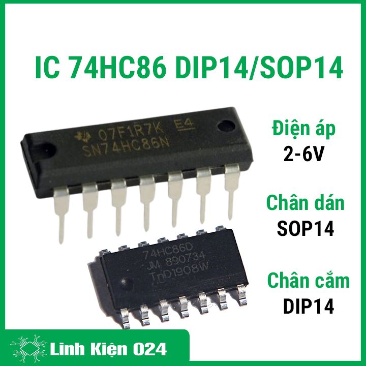 IC 74HC86 DIP14/SOP14 4 đầu vào độc lập