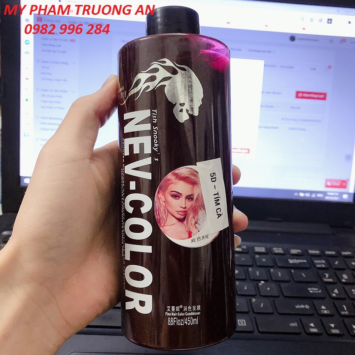 Thuốc Nhuộm Phủ Bóng Màu Tím Cà Hàn Quốc 450ml