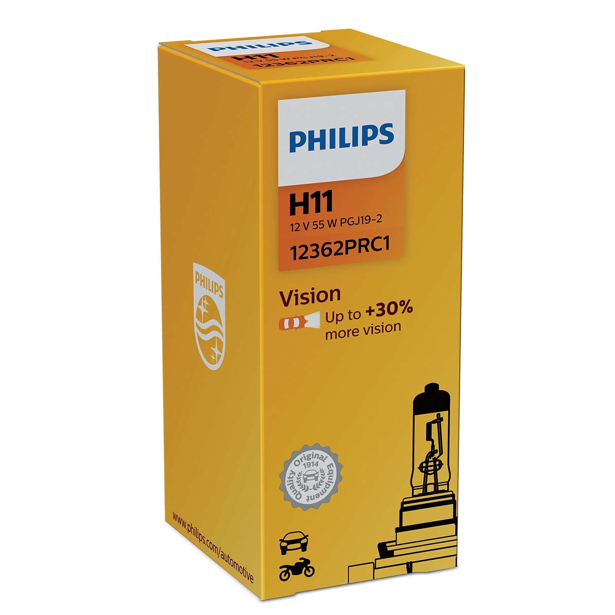 Đèn Ô Tô Philips  Premium Vision Chân H11 12362C1 12V/55W