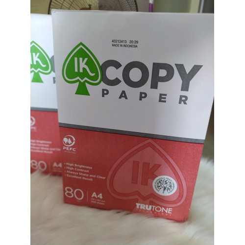 Giấy In A4 80gsm Excel DOUBLE A - IK PLUS - IK COPY - IDEA - EXCELL - Giấy In Dày Trắng Mịn (5 RAM/THÙNG)